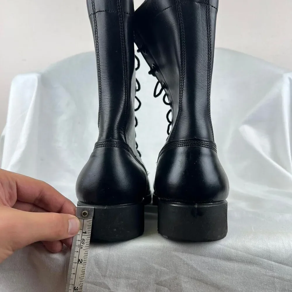 1967 US Army Black Leather Combat Boots Vietnam War Era Size 7 R